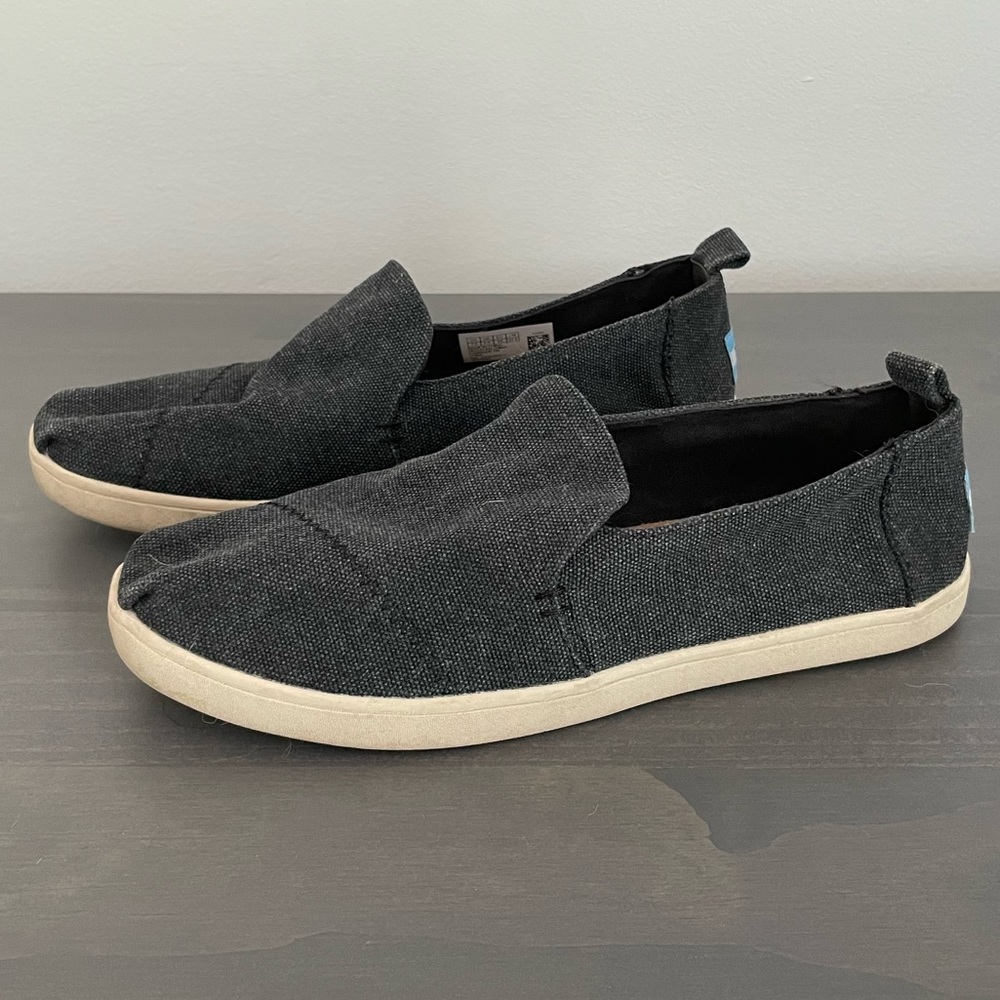 TOMS Dark Gray Slip-ons size 7.5